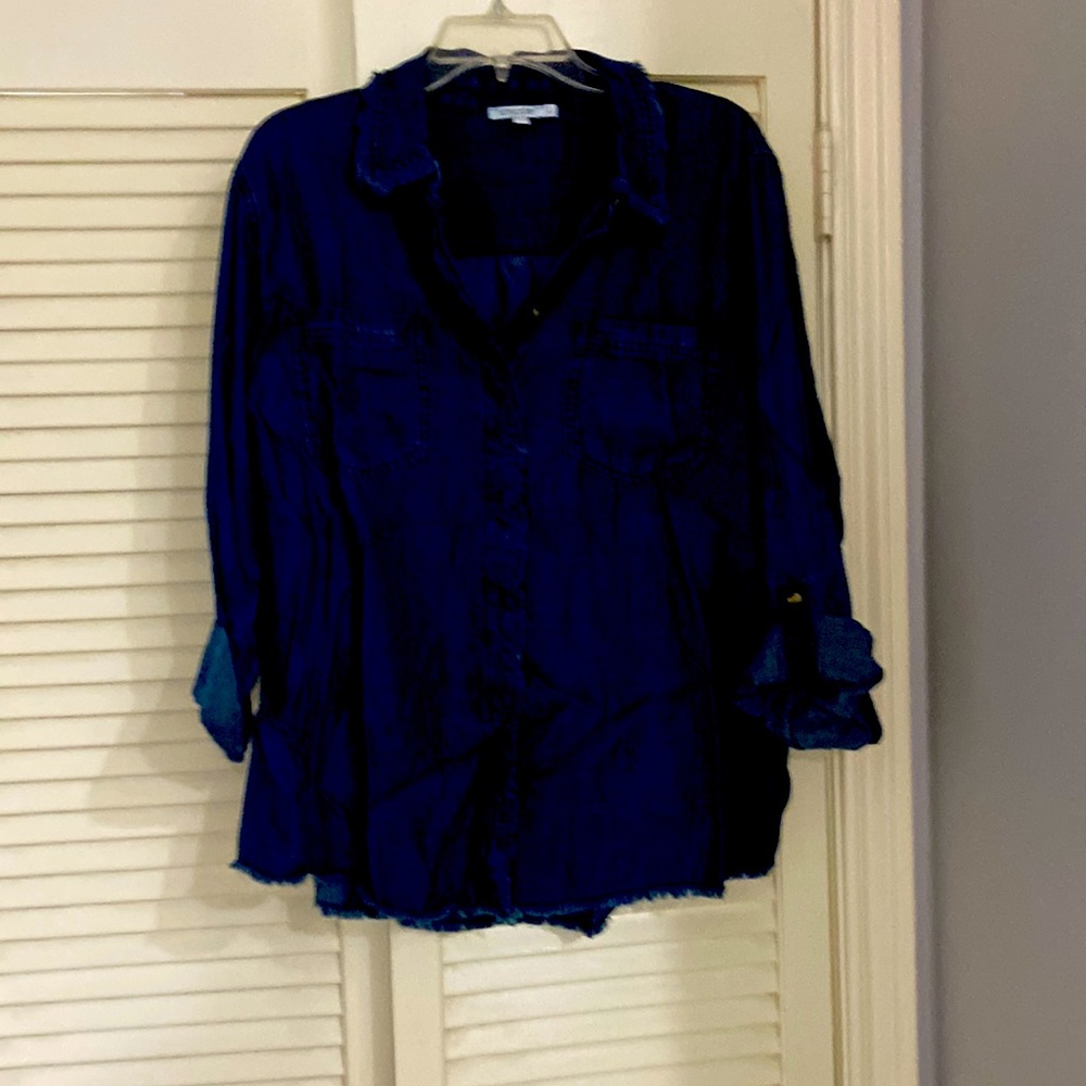 Chico’s Fringe Denim Shirt